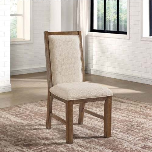 2 Oak Solid Wood Beige Fabric Restaurant Furniture Chairs